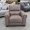 The RS-13015 Single leather electric recliner - Brown - Floor Stock available to purchase from Warehouse Furniture Clearance at our next sale event.