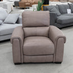 The RS-13015 Single leather electric recliner - Brown - Floor Stock available to purchase from Warehouse Furniture Clearance at our next sale event.
