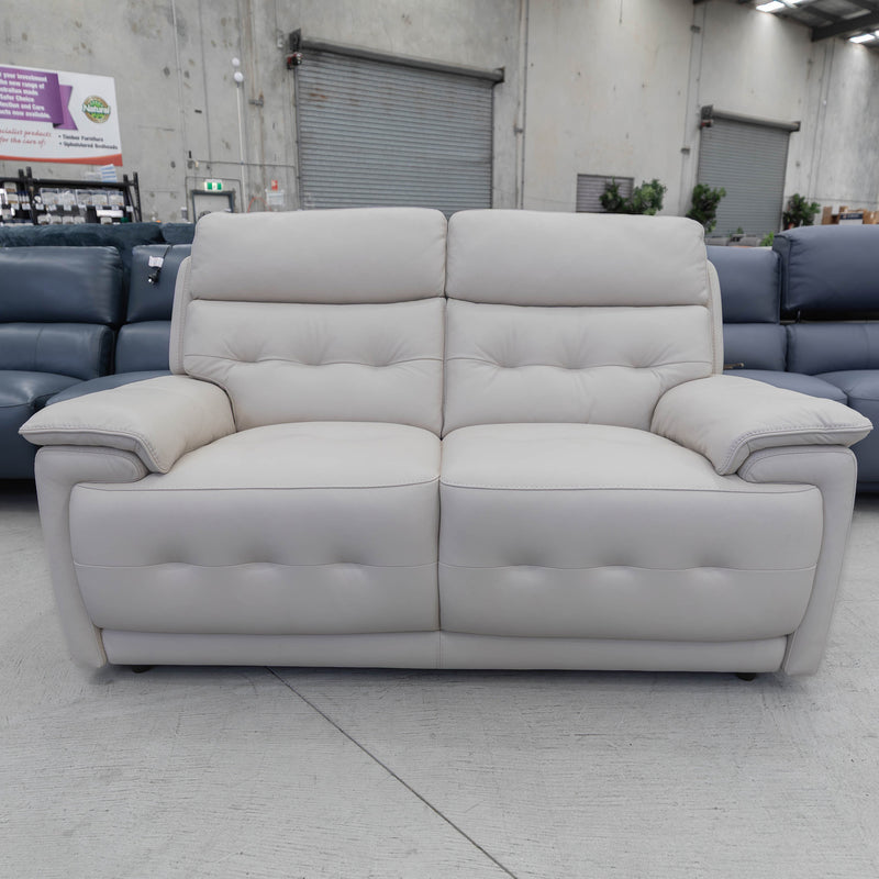 The RS-13110-UK Fixed 2 seat leather sofa - Frost - Floor Stock available to purchase from Warehouse Furniture Clearance at our next sale event.