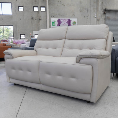 The RS-13110-UK Fixed 2 seat leather sofa - Frost - Floor Stock available to purchase from Warehouse Furniture Clearance at our next sale event.