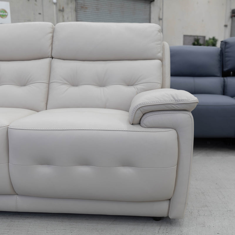 The RS-13110-UK Fixed 2 seat leather sofa - Frost - Floor Stock available to purchase from Warehouse Furniture Clearance at our next sale event.