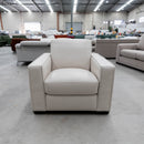 The RS-13125 Single leather armchair - Beige - Floor Stock available to purchase from Warehouse Furniture Clearance at our next sale event.