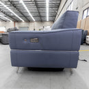 The RS-A0581-PRUKY 2 seat leather dual motor recliner suite - Ocean Blue - Floor Stock available to purchase from Warehouse Furniture Clearance at our next sale event.
