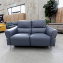 The RS-A0581-PRUKY 2 seat leather dual motor recliner suite - Ocean Blue - Floor Stock available to purchase from Warehouse Furniture Clearance at our next sale event.