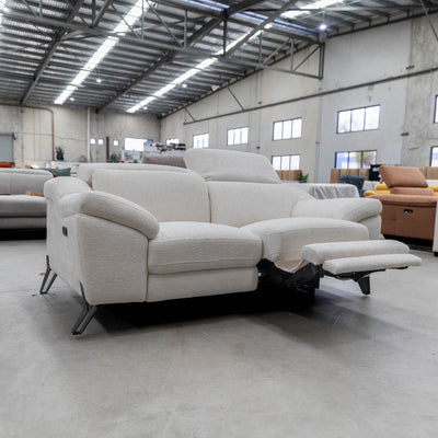 The RS-B0336-PR 2 seat dual motor recliner suite - Ivory - Floor Stock available to purchase from Warehouse Furniture Clearance at our next sale event.