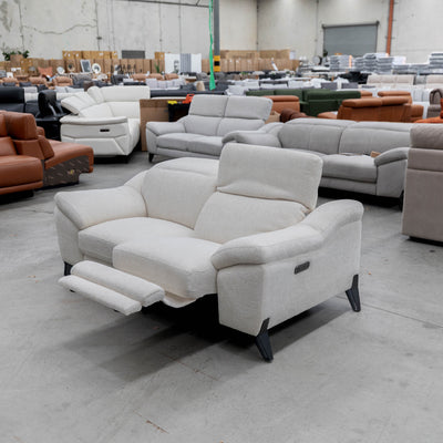 The RS-B0336-PR 2 seat dual motor recliner suite - Ivory - Floor Stock available to purchase from Warehouse Furniture Clearance at our next sale event.