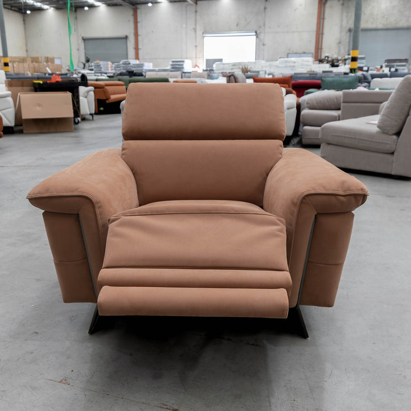 The RS-B0422-PR Dual motor single recliner - Rust - Floor Stock available to purchase from Warehouse Furniture Clearance at our next sale event.