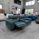 The RSHM-13250-PR 2.5 seat dual motor leather theatre suite - Green - Floor Stock available to purchase from Warehouse Furniture Clearance at our next sale event.