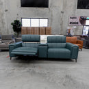 The RSHM-13250-PR 2.5 seat dual motor leather theatre suite - Green - Floor Stock available to purchase from Warehouse Furniture Clearance at our next sale event.