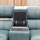 The RSHM-13250-PR 2.5 seat dual motor leather theatre suite - Green - Floor Stock available to purchase from Warehouse Furniture Clearance at our next sale event.