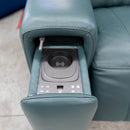 The RSHU-13250-PR Single dual motor leather theatre recliner - Green - Floor Stock available to purchase from Warehouse Furniture Clearance at our next sale event.