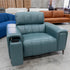 The RSHU-13250-PR Single dual motor leather theatre recliner - Green - Floor Stock