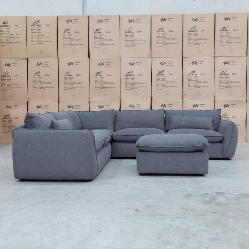 The Ravello Corner Lounge with Ottoman - Graphite available to purchase from Warehouse Furniture Clearance at our next sale event.