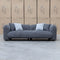 The Raven Curved Three Seat Sofa - Charcoal available to purchase from Warehouse Furniture Clearance at our next sale event.