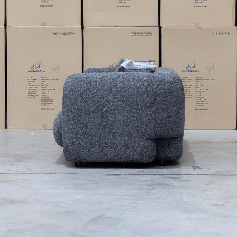 The Raven Curved Three Seat Sofa - Charcoal available to purchase from Warehouse Furniture Clearance at our next sale event.