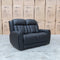 The Lauria Leather Two Seat Triple Motor Recliner Lounge with Air Massager - Black available to purchase from Warehouse Furniture Clearance at our next sale event.