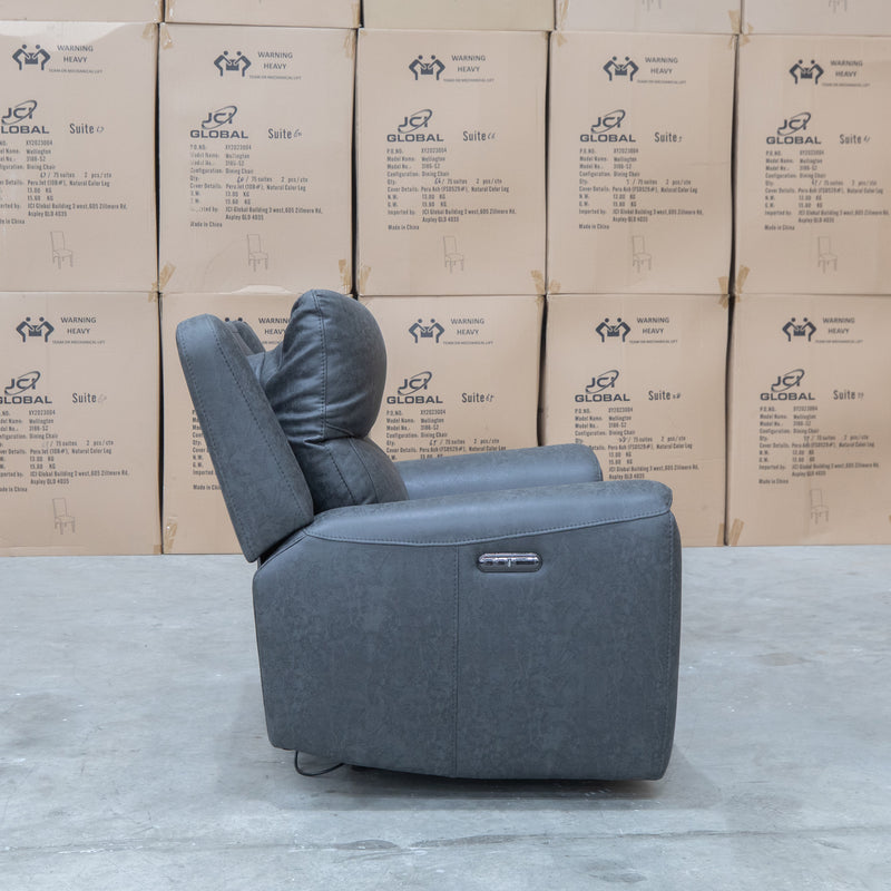 The Connor Triple Motor Electric Recliner - Graphite available to purchase from Warehouse Furniture Clearance at our next sale event.