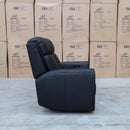 The Lauria Leather Two Seat Triple Motor Recliner Lounge with Air Massager - Black available to purchase from Warehouse Furniture Clearance at our next sale event.