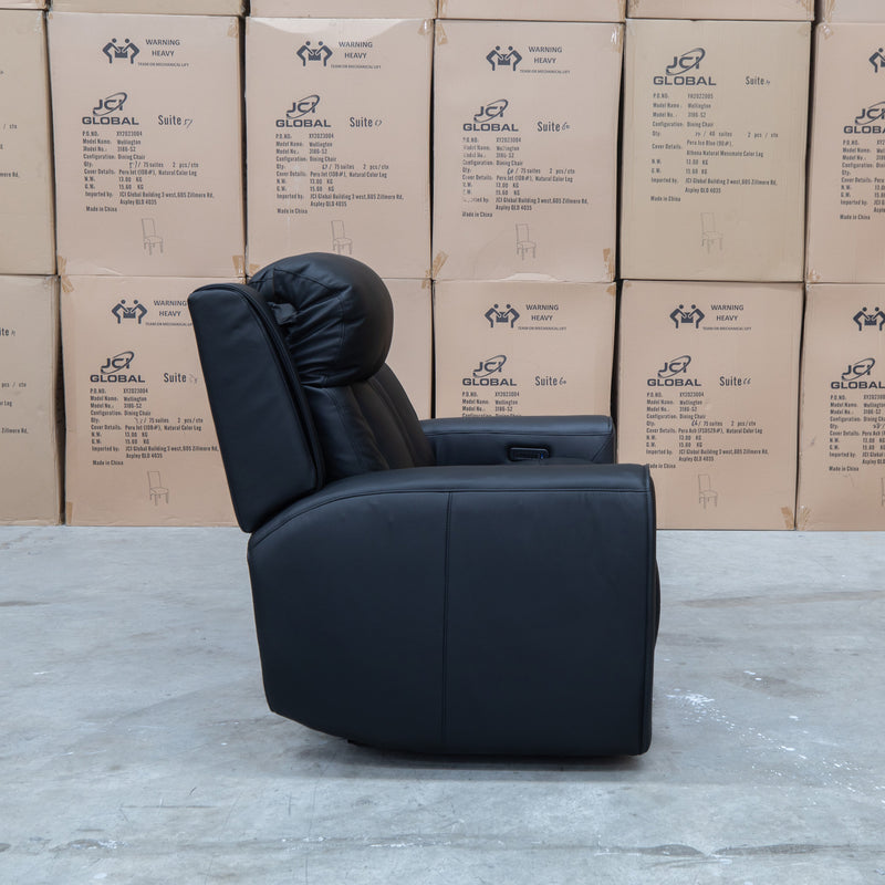 The Lauria Leather Two Seat Triple Motor Recliner Lounge with Air Massager - Black available to purchase from Warehouse Furniture Clearance at our next sale event.