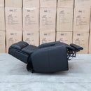 The Lauria Leather Two Seat Triple Motor Recliner Lounge with Air Massager - Black available to purchase from Warehouse Furniture Clearance at our next sale event.