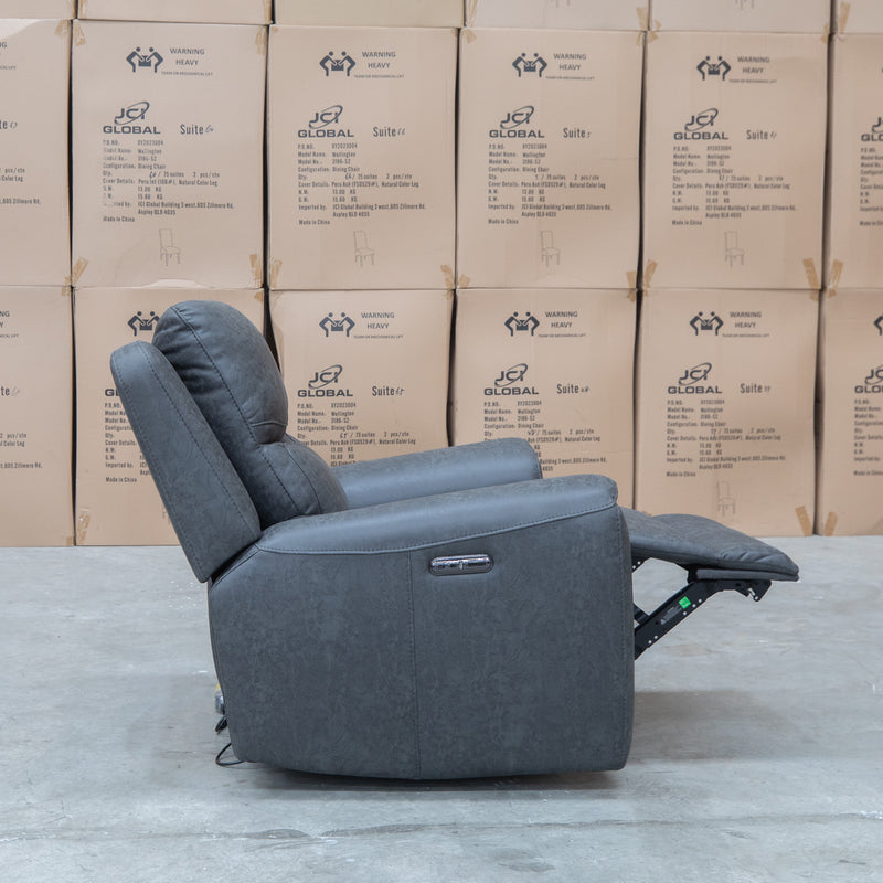 The Connor Triple Motor Electric Recliner - Graphite available to purchase from Warehouse Furniture Clearance at our next sale event.