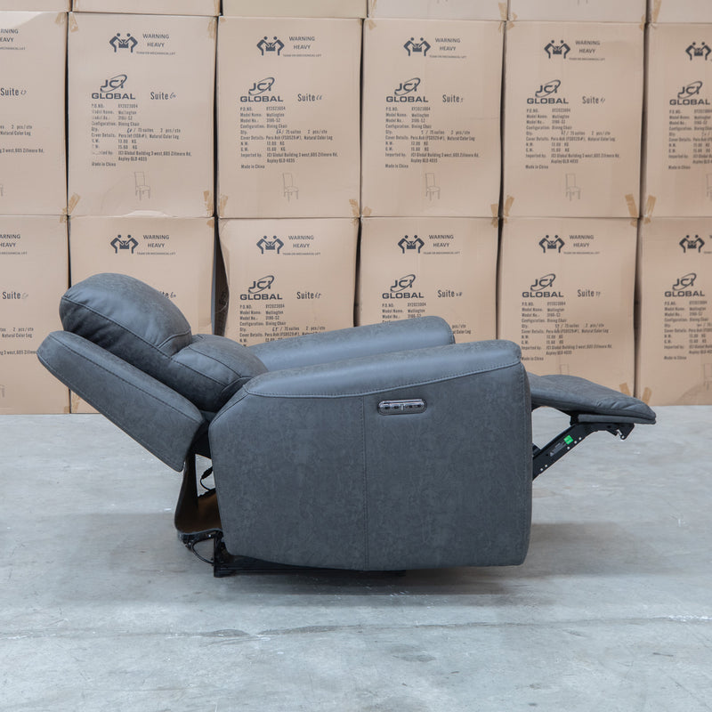 The Connor Triple Motor Electric Recliner - Graphite available to purchase from Warehouse Furniture Clearance at our next sale event.