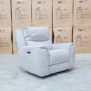 The Connor Triple Motor Electric Recliner - Light Grey available to purchase from Warehouse Furniture Clearance at our next sale event.