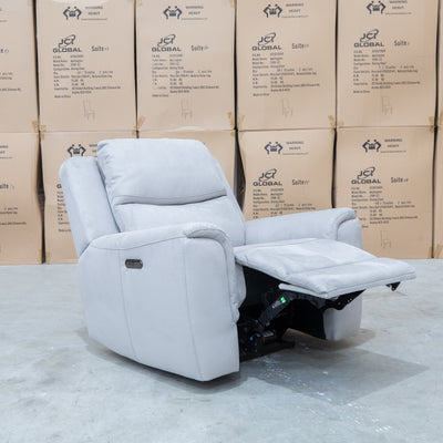 The Connor Triple Motor Electric Recliner - Light Grey available to purchase from Warehouse Furniture Clearance at our next sale event.