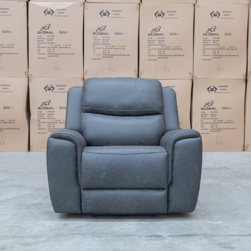 The Connor Triple Motor Electric Recliner - Graphite available to purchase from Warehouse Furniture Clearance at our next sale event.
