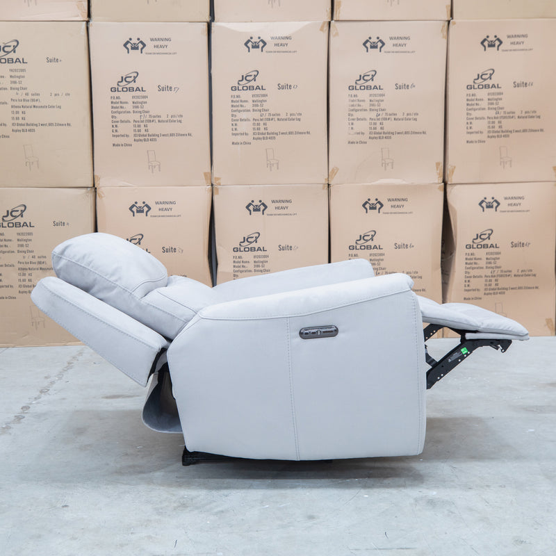 The Connor Triple Motor Electric Recliner - Light Grey available to purchase from Warehouse Furniture Clearance at our next sale event.