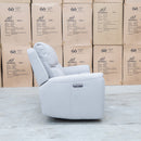 The Connor Three Seat Single Motor Electric Recliner Lounge - Light Grey available to purchase from Warehouse Furniture Clearance at our next sale event.