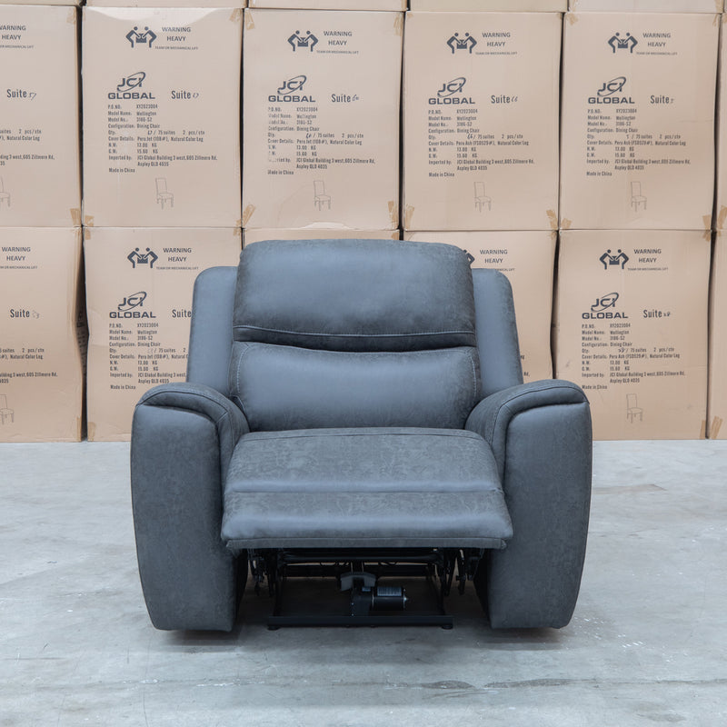 The Connor Triple Motor Electric Recliner - Graphite available to purchase from Warehouse Furniture Clearance at our next sale event.
