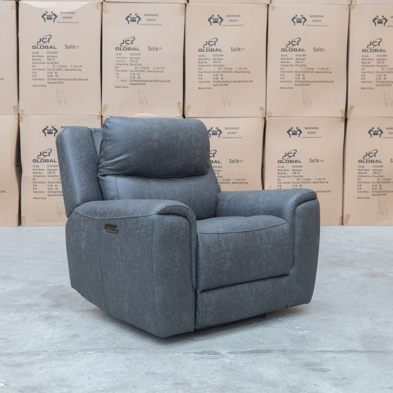 The Connor Triple Motor Electric Recliner - Graphite available to purchase from Warehouse Furniture Clearance at our next sale event.