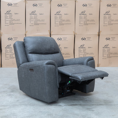 The Connor Triple Motor Electric Recliner - Graphite available to purchase from Warehouse Furniture Clearance at our next sale event.