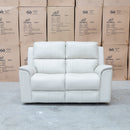The Seattle Leather Two Seat Triple Motor Recliner Lounge - Beige available to purchase from Warehouse Furniture Clearance at our next sale event.