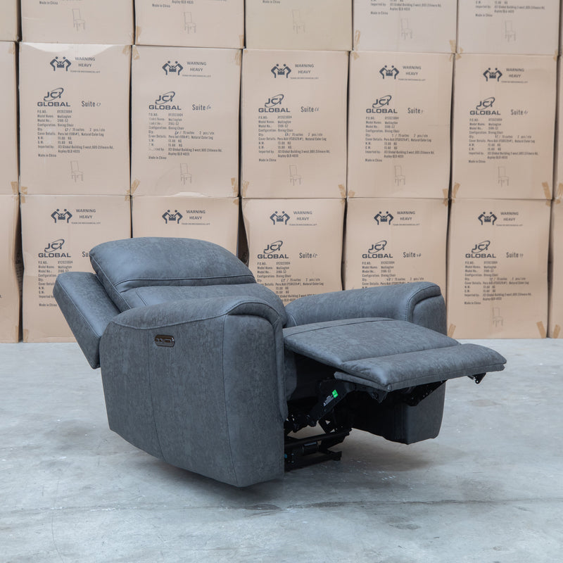 The Connor Triple Motor Electric Recliner - Graphite available to purchase from Warehouse Furniture Clearance at our next sale event.