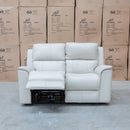 The Seattle Leather Two Seat Triple Motor Recliner Lounge - Beige available to purchase from Warehouse Furniture Clearance at our next sale event.