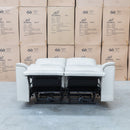 The Seattle Leather Two Seat Triple Motor Recliner Lounge - Beige available to purchase from Warehouse Furniture Clearance at our next sale event.