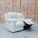 The Seattle Leather Two Seat Triple Motor Recliner Lounge - Beige available to purchase from Warehouse Furniture Clearance at our next sale event.