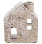 Rectangular Cement House Candle Holder with Chimney Medium  -  Raw Natural  - CF252 - Available In-Store Only