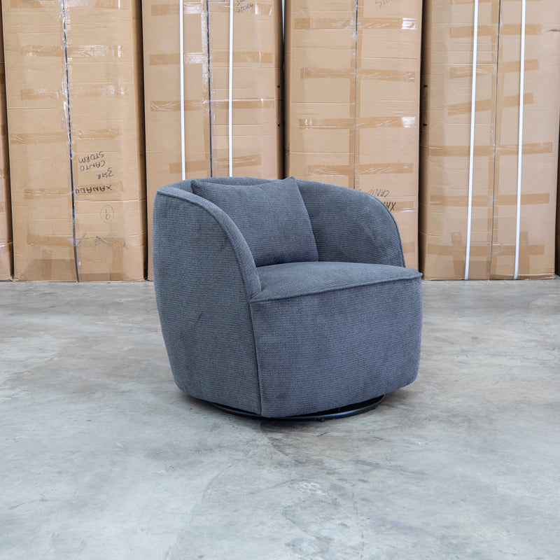 The Regis Swivel Chair - Carbon