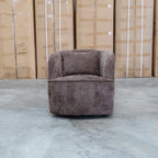 The Regis Swivel Chair - Chocolate - PRE ORDER Available After 5th November available to purchase from Warehouse Furniture Clearance at our next sale event.