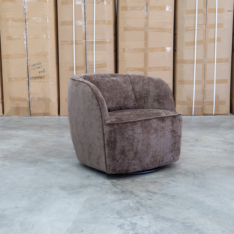 The Regis Swivel Chair - Chocolate