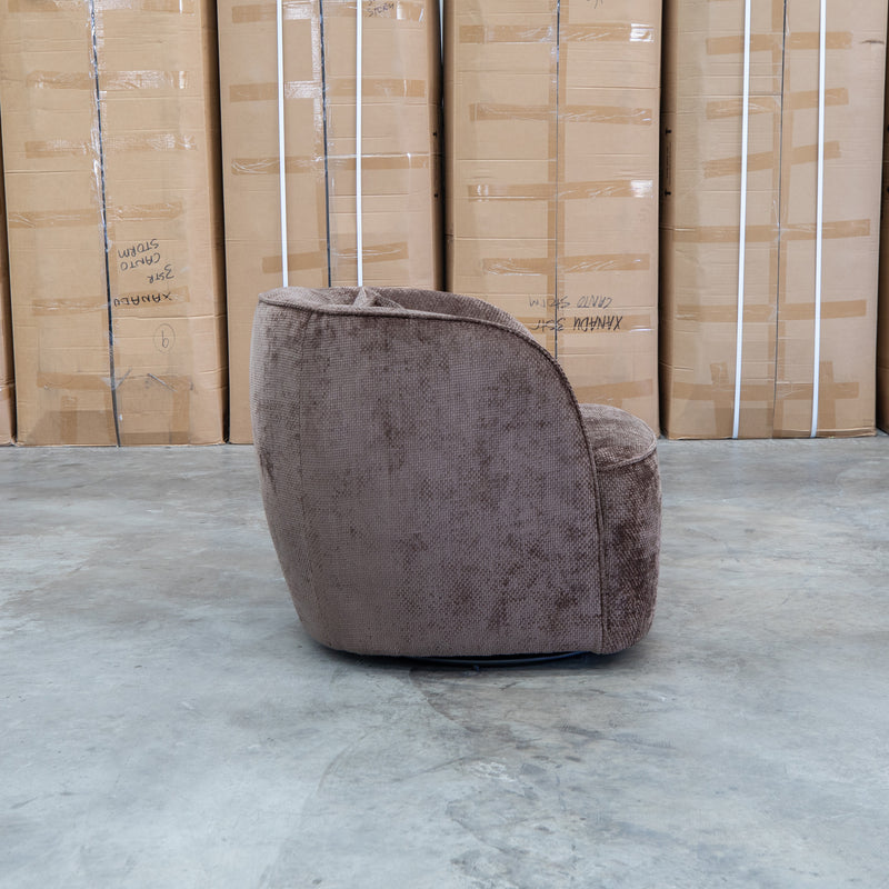 The Regis Swivel Chair - Chocolate