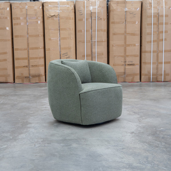 The Regis Swivel Chair - Olive - PRE ORDER Available After 5th November available to purchase from Warehouse Furniture Clearance at our next sale event.