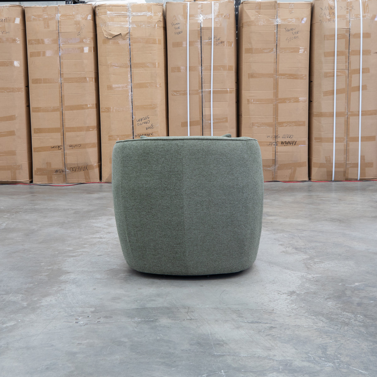 The Regis Swivel Chair - Olive - PRE ORDER Available After 5th November available to purchase from Warehouse Furniture Clearance at our next sale event.