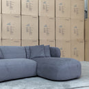 The Rhodes Curved Three Seat Chaise Lounge - Charcoal available to purchase from Warehouse Furniture Clearance at our next sale event.