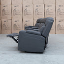 The Rhodes Four Seat Dual Motor Electric Recliner Theatre - Charcoal available to purchase from Warehouse Furniture Clearance at our next sale event.