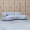 The Rhodes Curved Three Seat Chaise Lounge - Pewter available to purchase from Warehouse Furniture Clearance at our next sale event.