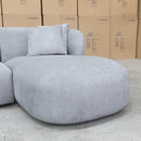 The Rhodes Curved Three Seat Chaise Lounge - Pewter available to purchase from Warehouse Furniture Clearance at our next sale event.